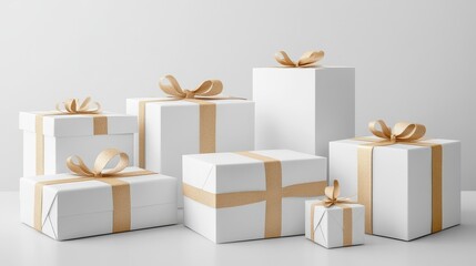 Realistic isolated white background with a white box packaging set.