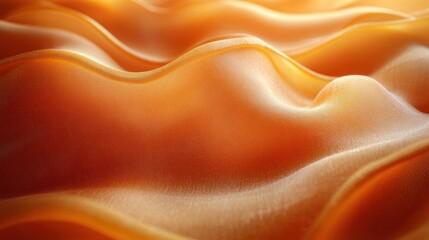 Fototapeta premium A close-up view of flowing, textured orange fabric creating a soft, wavy appearance.