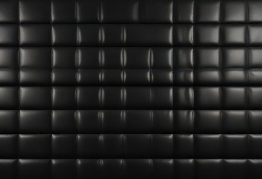 Black leather background with parallel horizontal stitches, creating a textured and modern visual effect,  fabric,  texture,  design