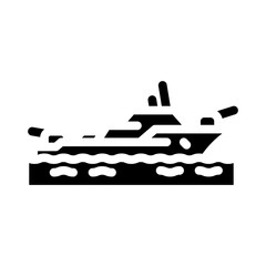naval destroyer ship marine glyph icon vector. naval destroyer ship marine sign. isolated symbol illustration