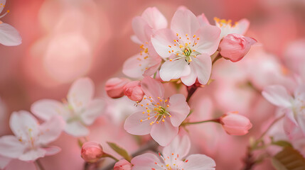 Delicate Pink Blossoms in Soft Focus