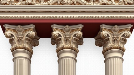 Obraz premium Elegant Decorative Columns on Transparent Background