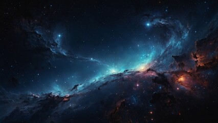 Space galaxy swirling clouds night sky background