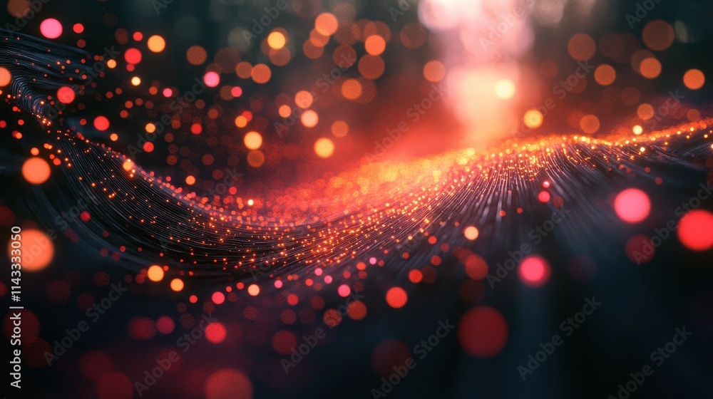Poster led soft out of focus bokeh effect background generative ai