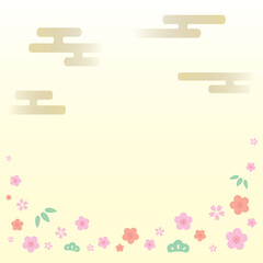 春の桜背景イラスト