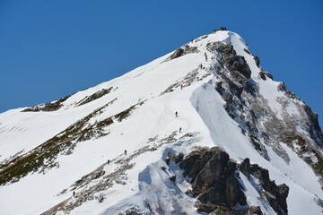 雪の唐松岳山頂