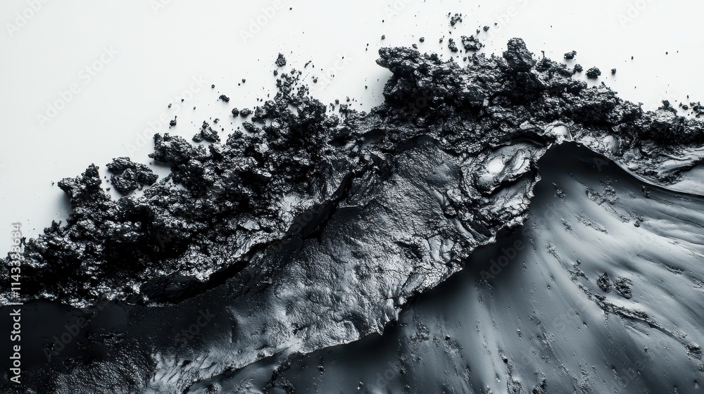 Aufkleber volcanic ash particles elegantly display their intricate textures and unique forms against a stark w
