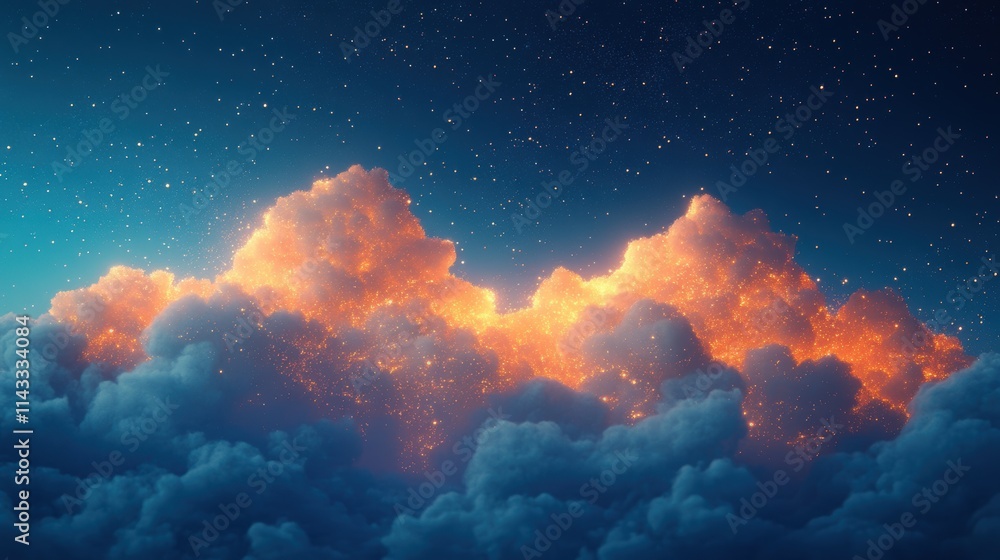 Canvas Prints cloud with sparkling particles illustration
