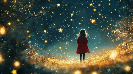 Obraz premium stars falling fall xmas chrismas background.