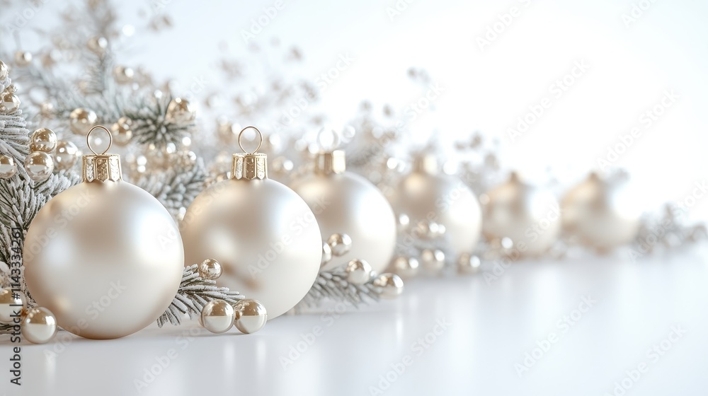 Poster white empty background with a chrismas decorations. copy space for text. good for banners\