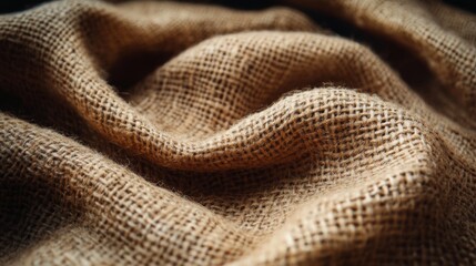 Fototapeta premium Brown Burlap Fabric Texture Close Up