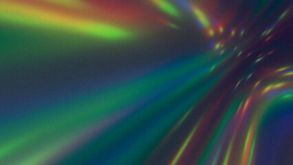 Spectrum multicolor energy high speed flow. Grainy abstract background with rainbow colorful light lines bokeh. Glowing green yellow blue red purple violet particles burst. Disco lights. Motion blur