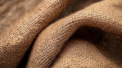 Brown Burlap Fabric Texture Close Up