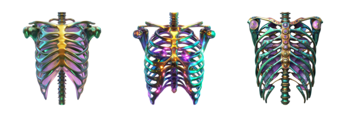Colorful Artistic Ribcage 3D Model for Creative Projects