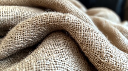 Textured Burlap Fabric Close Up Shot