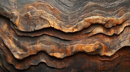 Layered Rock Formation With Undulating Textures
