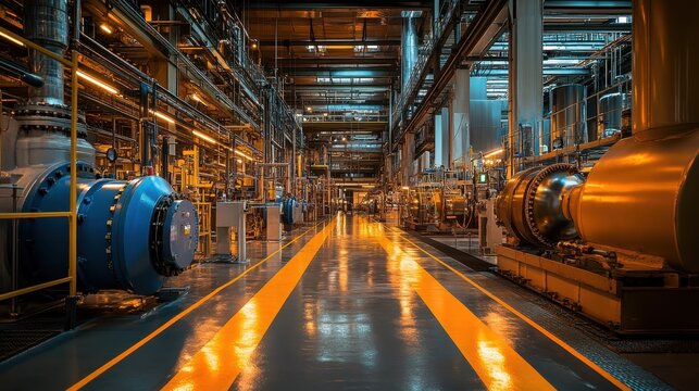 Efficiency and performance metrics are showcased in real-time through advanced condition monitoring technology in a contemporary industrial environment.