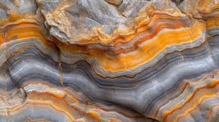 Gray and Orange Layered Rock Formation