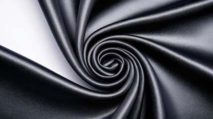 Obraz premium Close-up of black t-shirt fabric texture on white backdrop, ideal for textile and material presentations