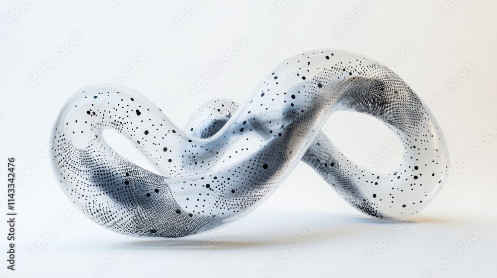 Poster abstract 3d neural networks and binary code represent a quantum algorithm, isolated on a white backg