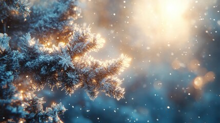 Fototapeta premium chrismas mesmerizing snow flake detail scene