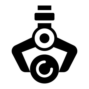 Log loaders grabber glyph icon for industrial use in logging and forestry