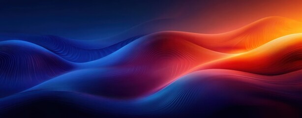 Obraz premium Vibrant Abstract Gradient Landscape with Flowing Curves and Soft Light