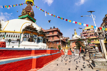 Kathi Swayambhu Buddhist Chaitya and stupa, 16th century, in the Thamel area of Old Kathmandu,near...