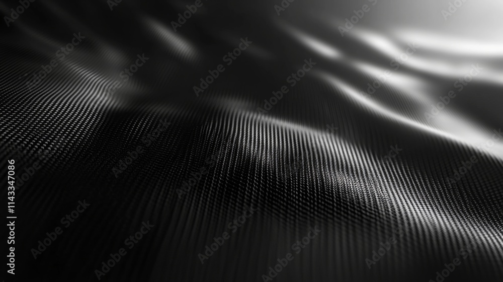 Poster Abstract Black Textured Surface With Wave Pattern