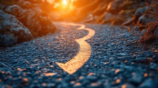 Motivation and Progress on a Journey Road Ahead with Forward Arrow Symbolizing Growth and Determination