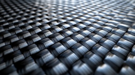 Fototapeta premium Intricate Woven Carbon Fiber Fabric Texture
