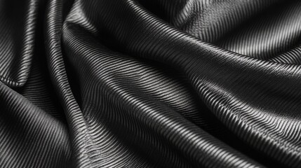 Naklejka premium Draped Black Fabric Showing Textured Stripes