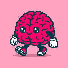 Mascot Brain Cartoon Vector Art, Illustration and Graphic