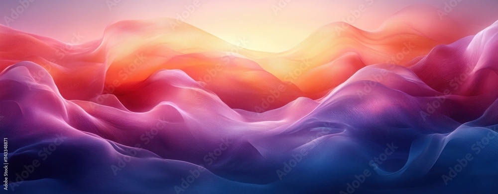 Poster pastel flowing abstract design with soft curves and light