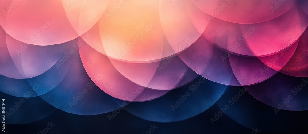 Poster dynamic abstract background with blue and pink gradient circles