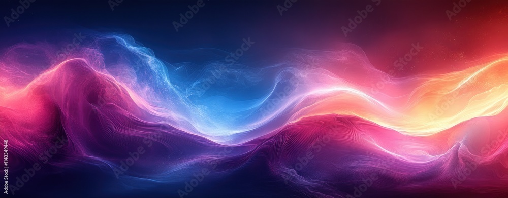 Aufkleber vibrant abstract wave background with ethereal lighting and soft gradients
