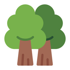 Forest flat icon representing a natural environment and lumberjack workspaces