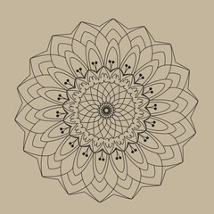 Intricate mandala floral ornament vector design. Decorative boho circular pattern illustration. Elegant geometric artwork for branding prints and posters wall decor use premium set pro.