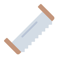 Crosscut saw flat icon for manual wood cutting and forestry work