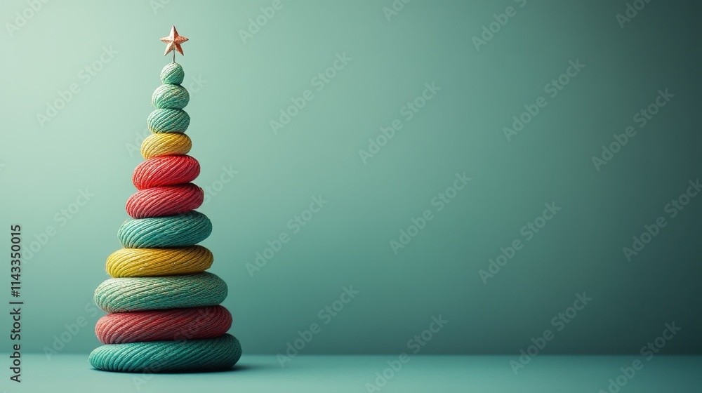 Aufkleber chrismas decorations. abstract colored chrismas tree on a empty background, copy space for text