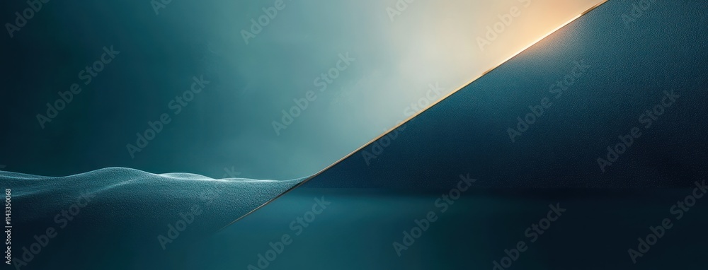Poster abstract teal gradient background with geometric lines and soft lighting