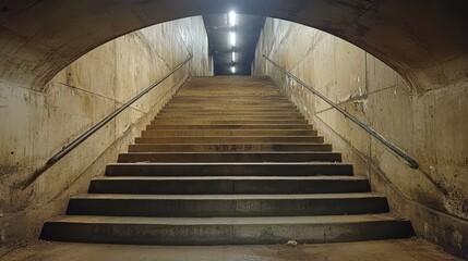 Fototapeta premium Empty concrete stairs in pedestrian subway.