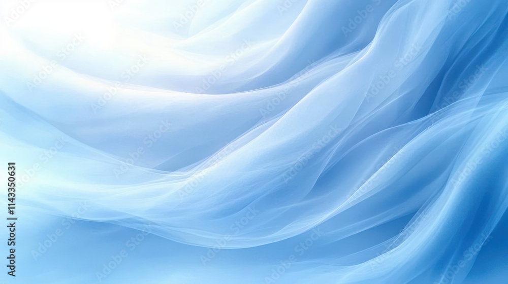 Poster soft blue abstract background with flowing waves and light gradients