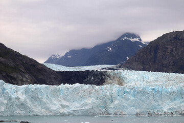 Glacier feeds Glacier Bay in Alaska