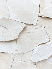 Fototapeta premium A textured surface of cracked, pale stone pieces, creating a natural and rustic aesthetic with subtle variations in color and pattern.
