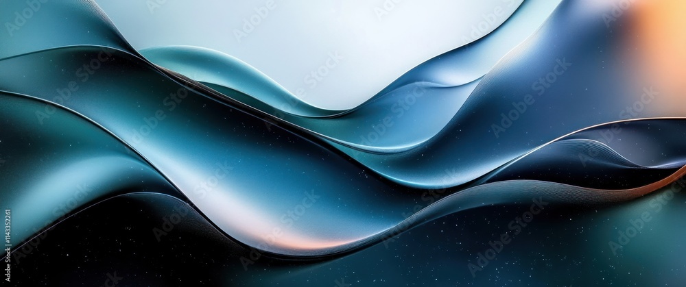 Aufkleber abstract fluid shapes with soft gradients and smooth curves