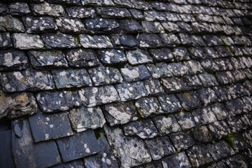 Mont Saint-Michel, Normandy, France, cloudy gloomy evening, sunset sky