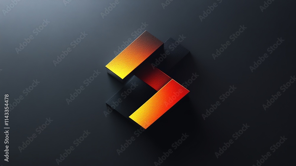 Poster abstract design featuring geometric shapes with a gradient color scheme.