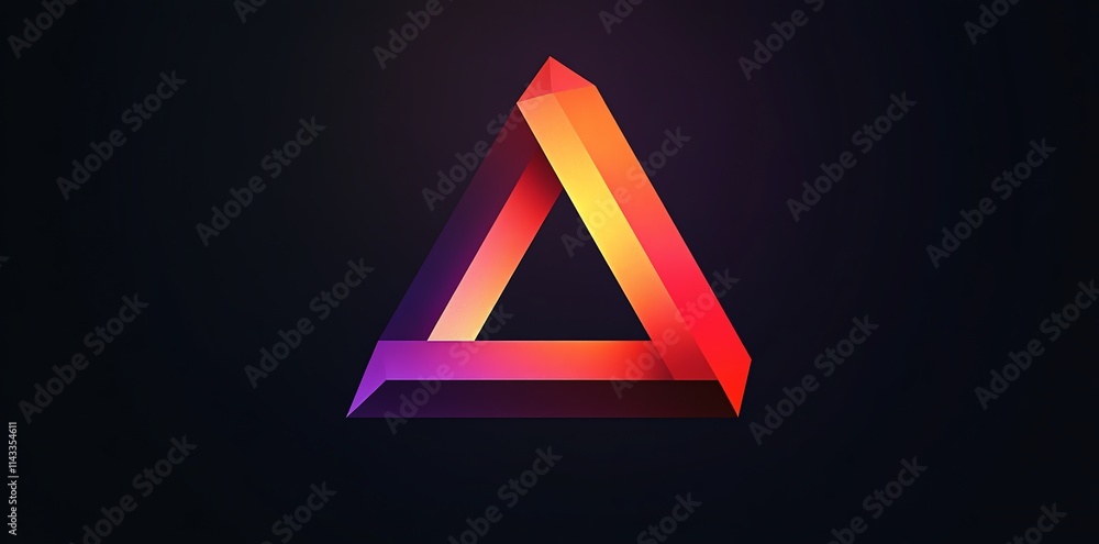 Poster a vibrant, geometric design featuring a stylized triangle with gradient colors.