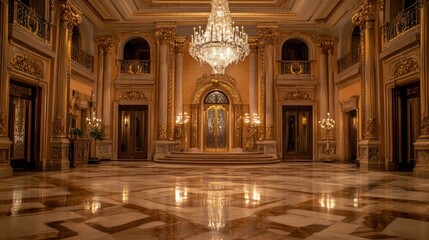 Obraz premium Grand Entrance Hall of a Luxurious Mansion
